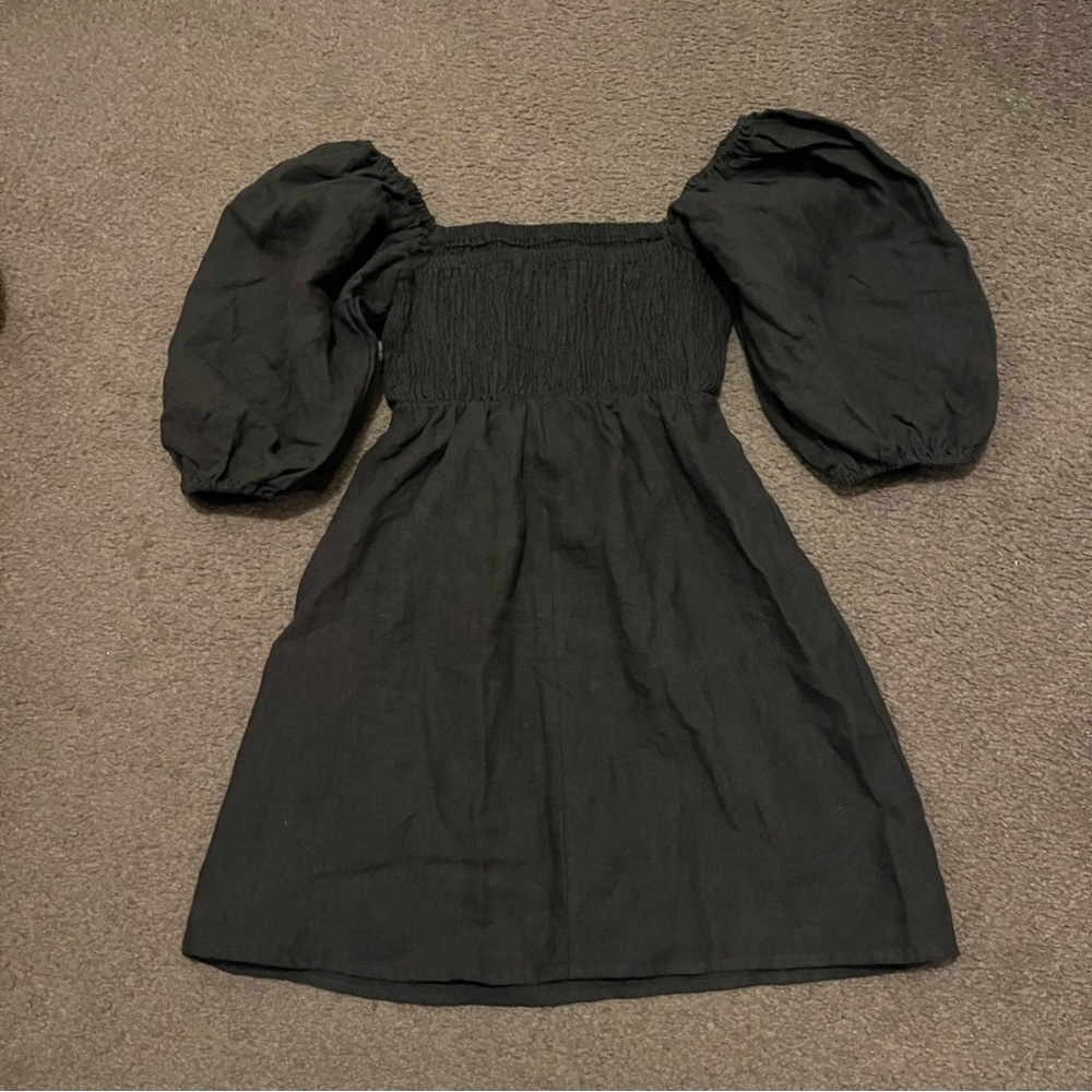 Tuckernuck Black Smocked Square-Neck Mini Dress - Picture 2 of 6